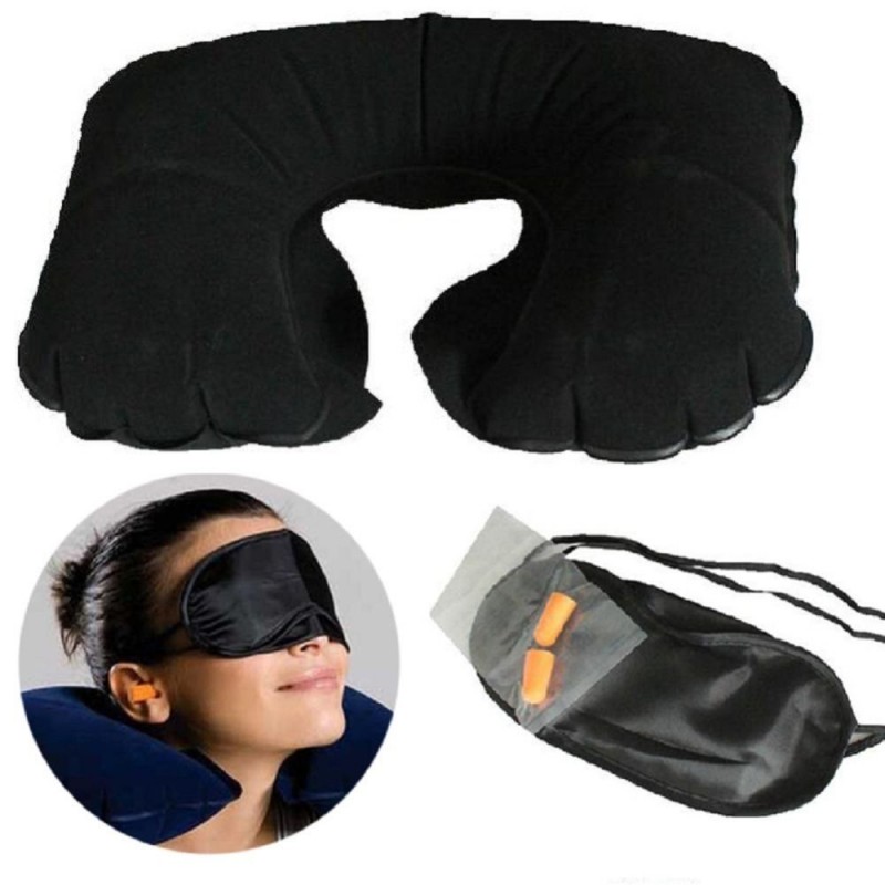 3 in 1 Travel Set Neck Pillow and Eye Mask and Ear Plug